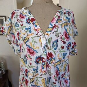 Xirena gauze floral blouse sz S